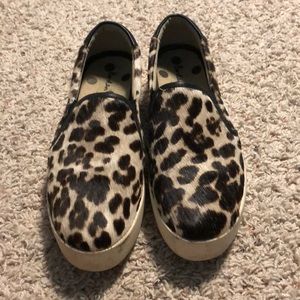 Boden calf hair slip ons